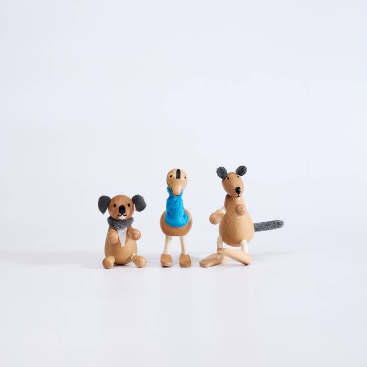 anamalz - Wholesale Wood toy – Child - Outback Mini Bundle – 3 Australian Anamalz in Gift Crate3