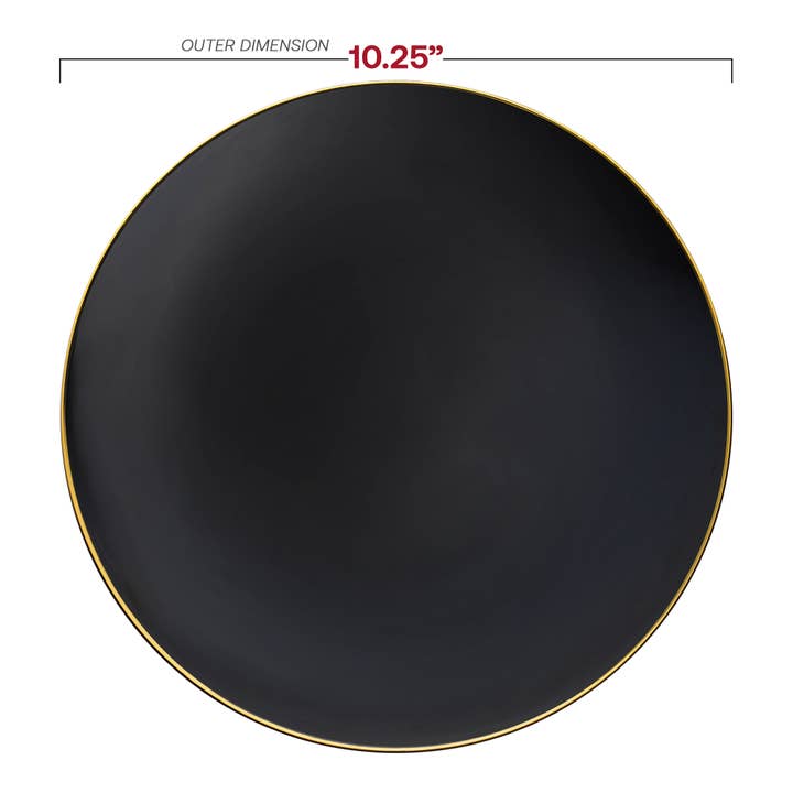 Smarty had a Party - Vendita all'ingrosso Piatti monouso - Piatti da cena in plastica organica neri con oro da 10,25" - 120 pz