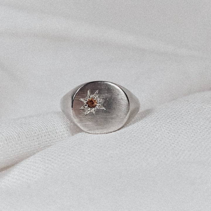 Circle signet ring for wholesale by Hannah Brown Jewellery