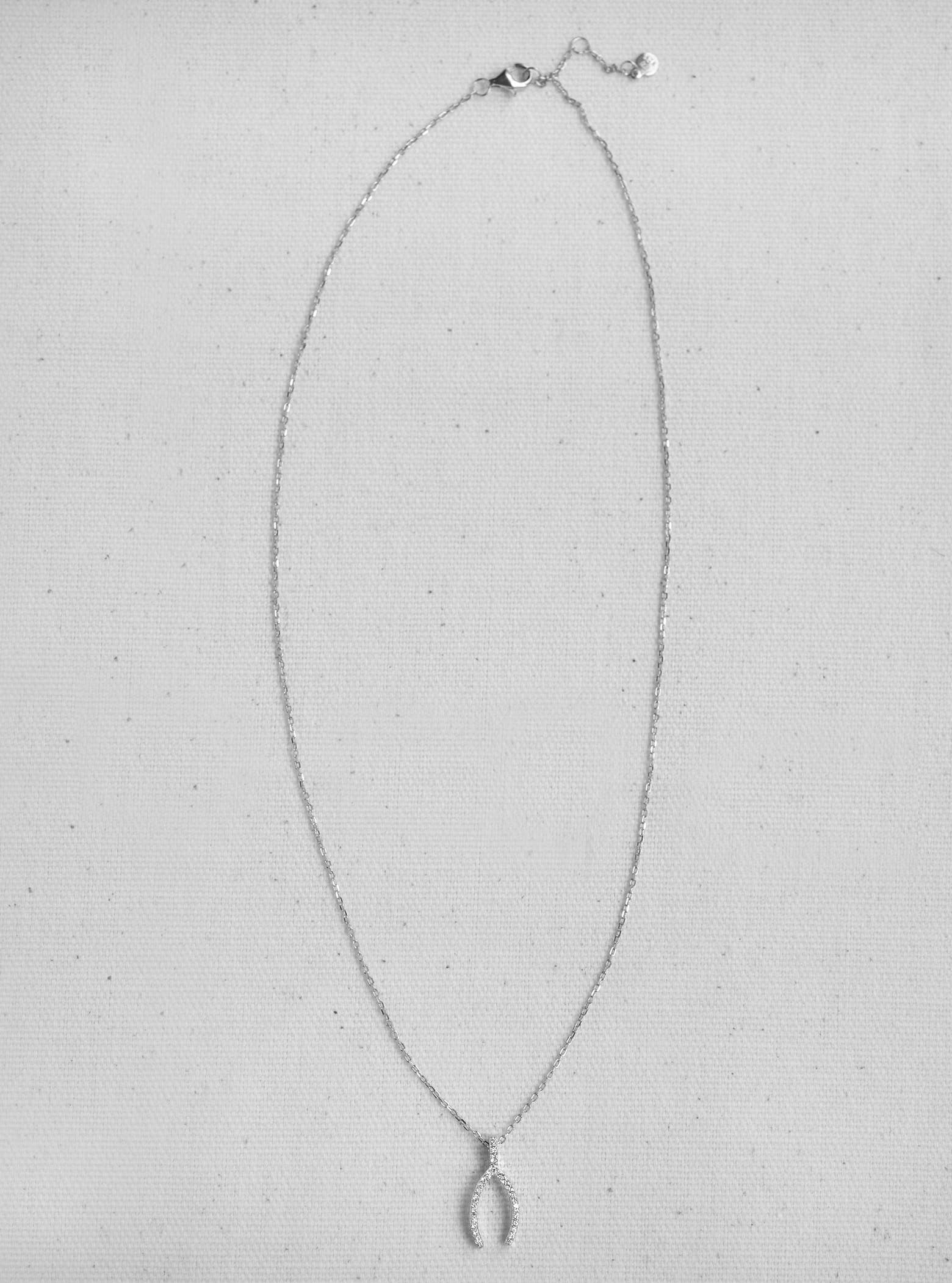 FELIX Z DESIGNS - Wholesale Pendant/Charm Necklace - 16"+2" 925 Silver CZ Wish Bone Necklace0