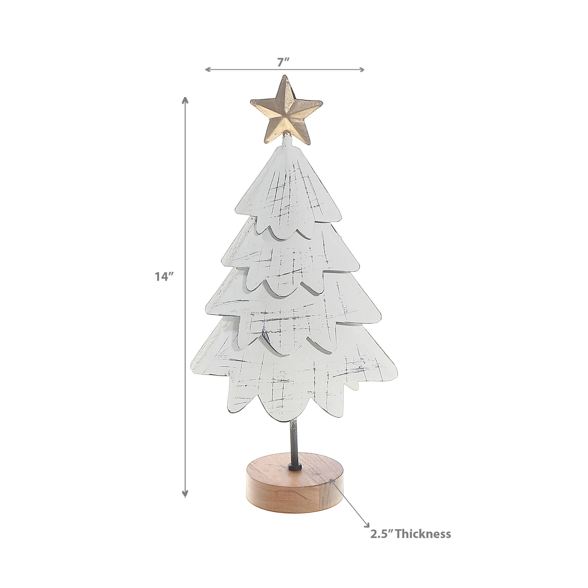 White Layer Tree With Acacia Base Small for wholesale on Faire2