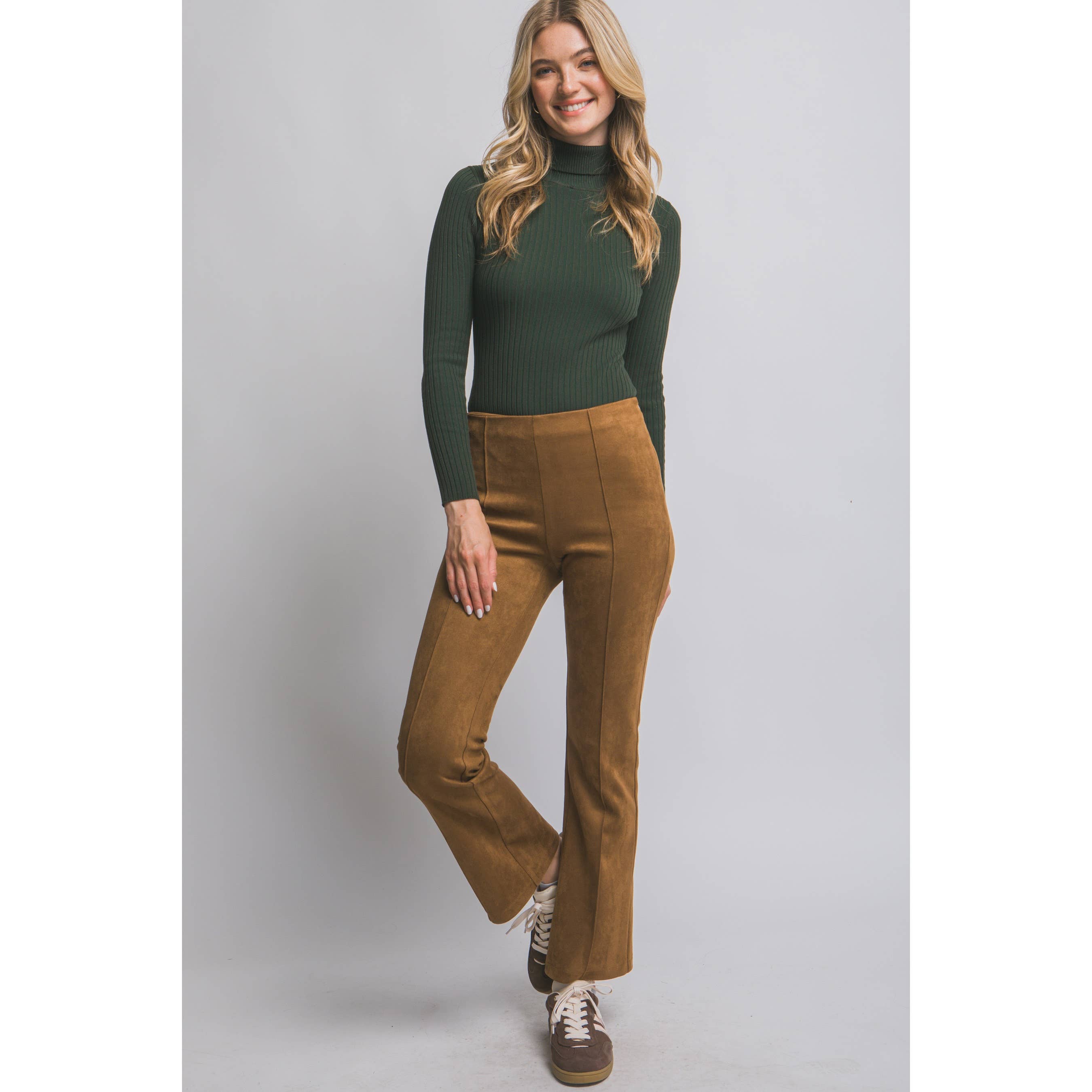 HiteJeans - Wholesale Pants - Women's - High Waisted Faux Suede Flare Pants1