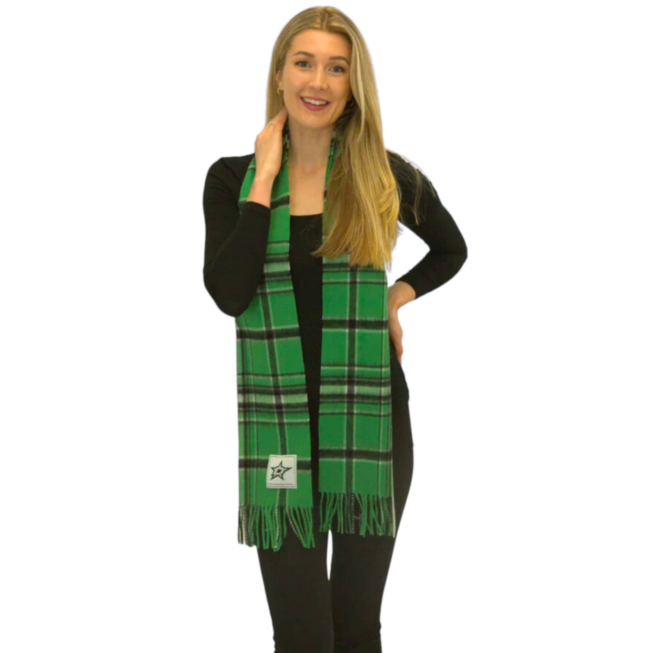 Patrick King Woollen Company – Engroshandel Tørklæde - Unisex – Dallas Stars ekstra langt lammeuld tørklæde3