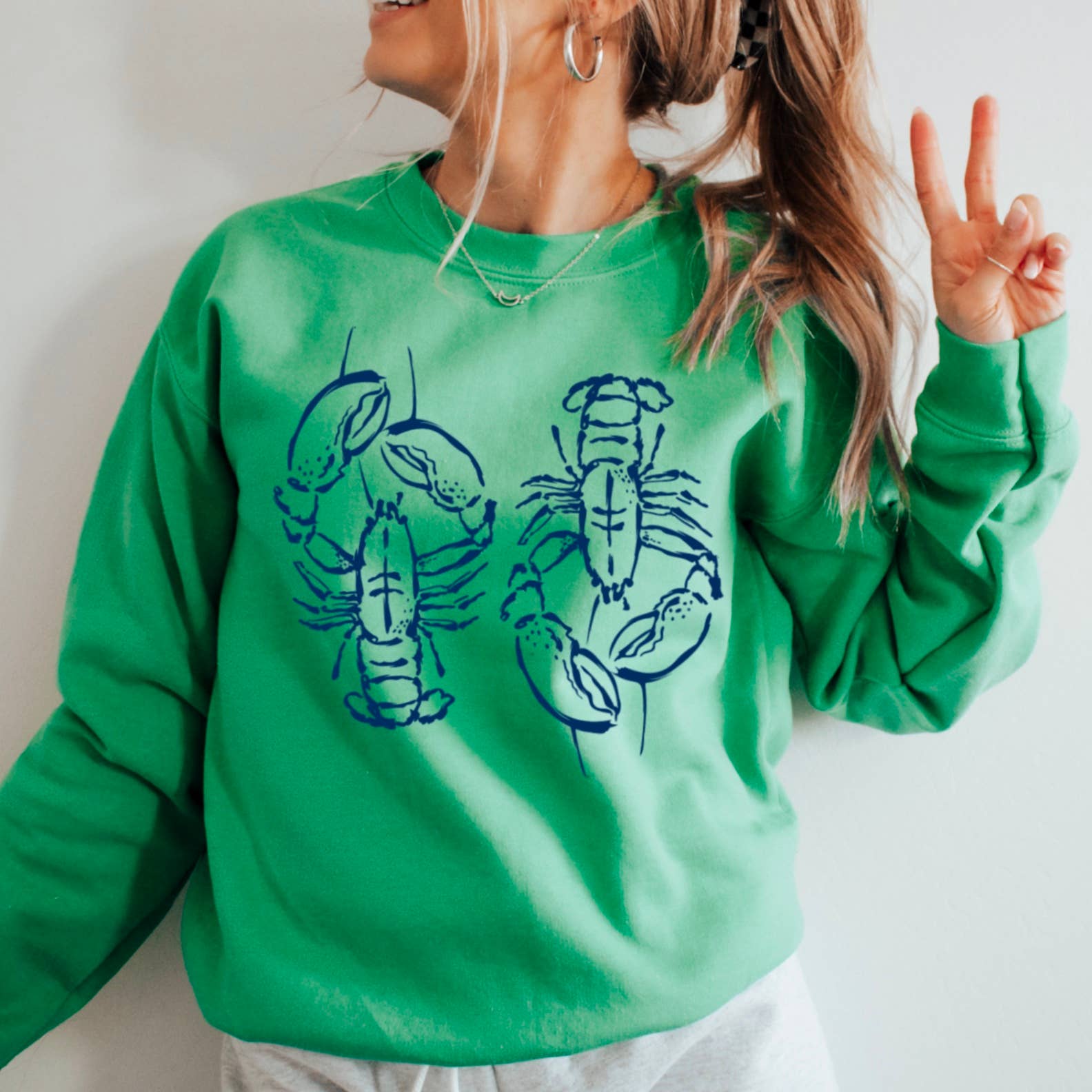 Shoppe SHC - Wholesale Graphic Sweatshirt - Women's - Coastal  Aesthetic | Summer 2025 Lobsters Sweatshirt   16
