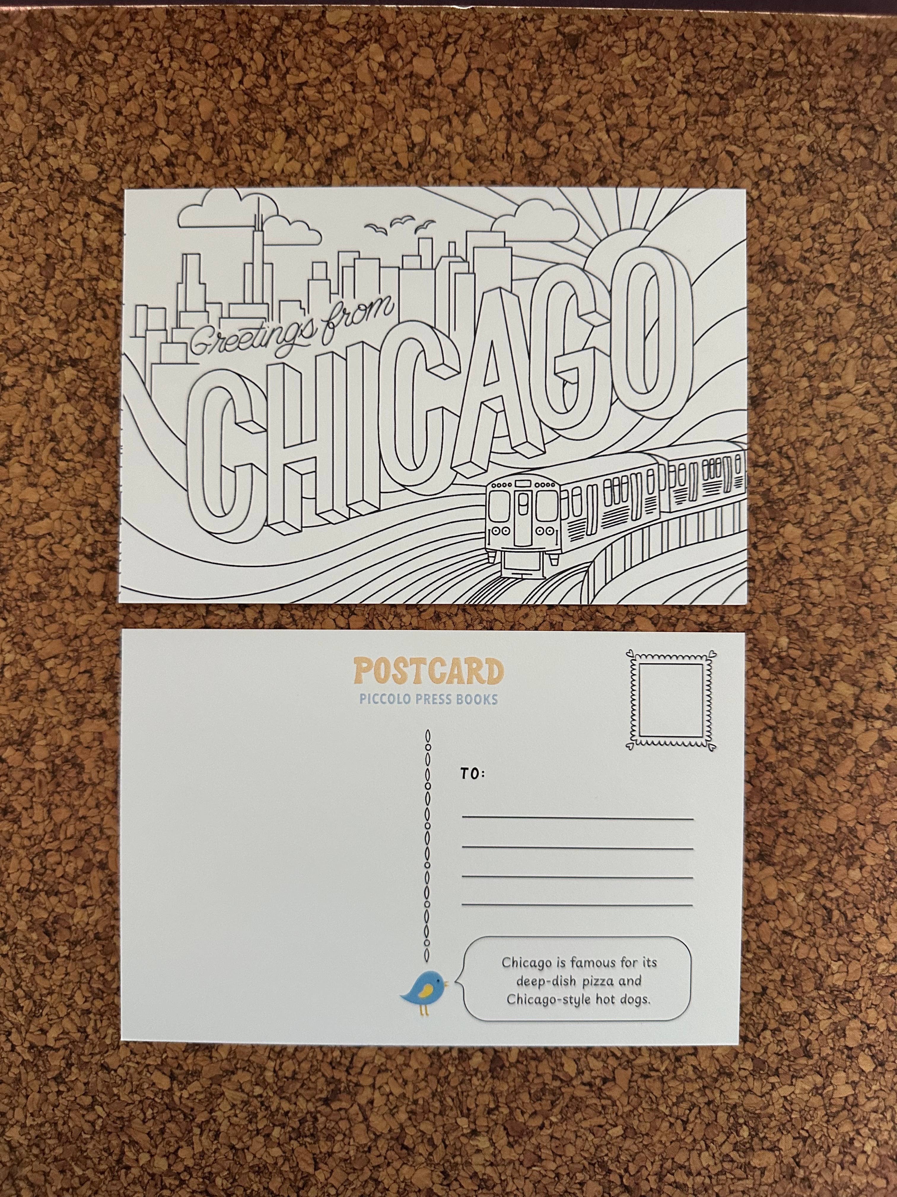 Piccolo Press - Wholesale Postcard - Chicago Coloring Postcards4