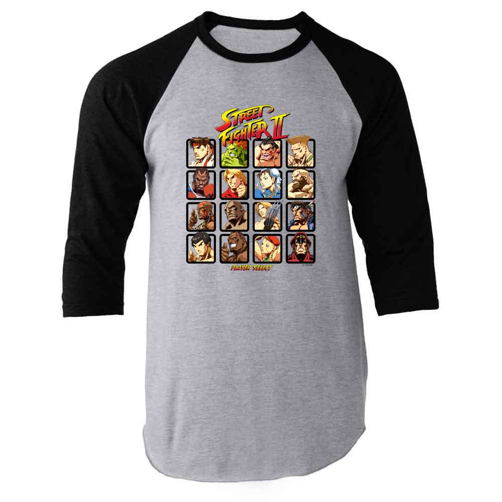 Pop Threads - Venta al por mayor Camiseta serigrafiada - Unisex - Camiseta unisex de los años 90 de Street Fighter 2 Player Select para videojuegos7