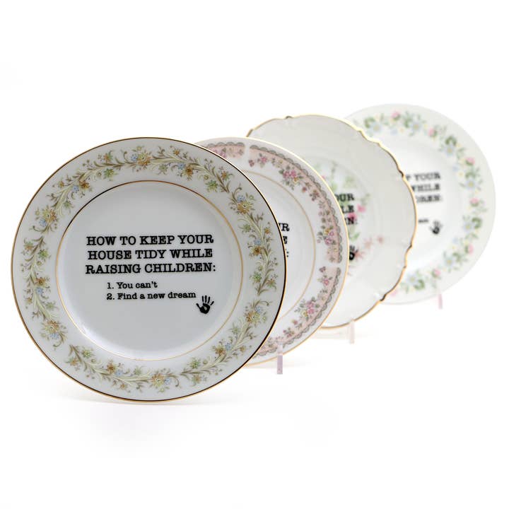 Programma di Piatti Riciclati Vintage "Keeping House Tidy" da 6,5" per la vendita all'ingrosso da parte di Lenny Mud