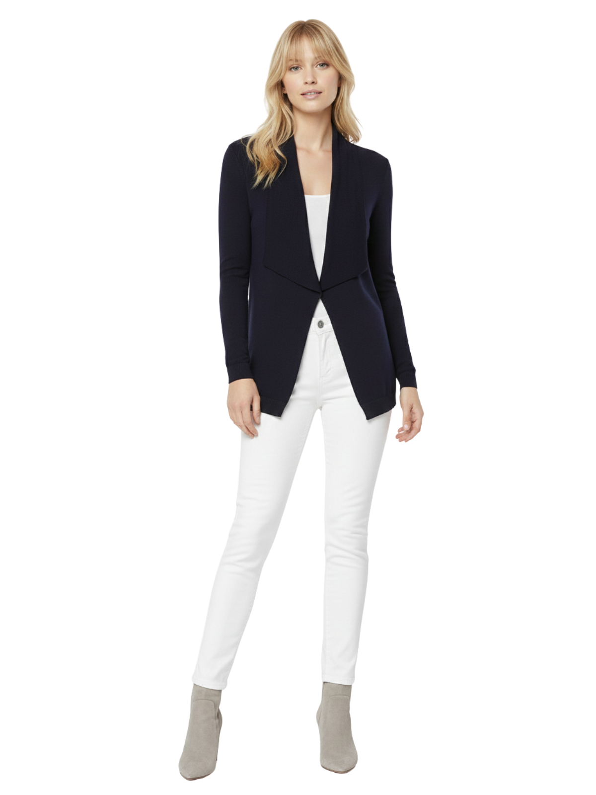 Mak - Wholesale Cardigan - Women's - Long Sleeve Open Front Draped Sweater Cardigan MK821831