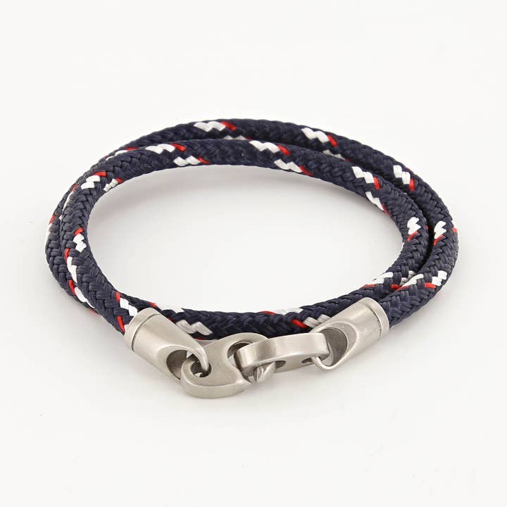 Contender Double Wrap Rope Bracelet with Matte Stainless Steel Brummels for wholesale by Sailormade