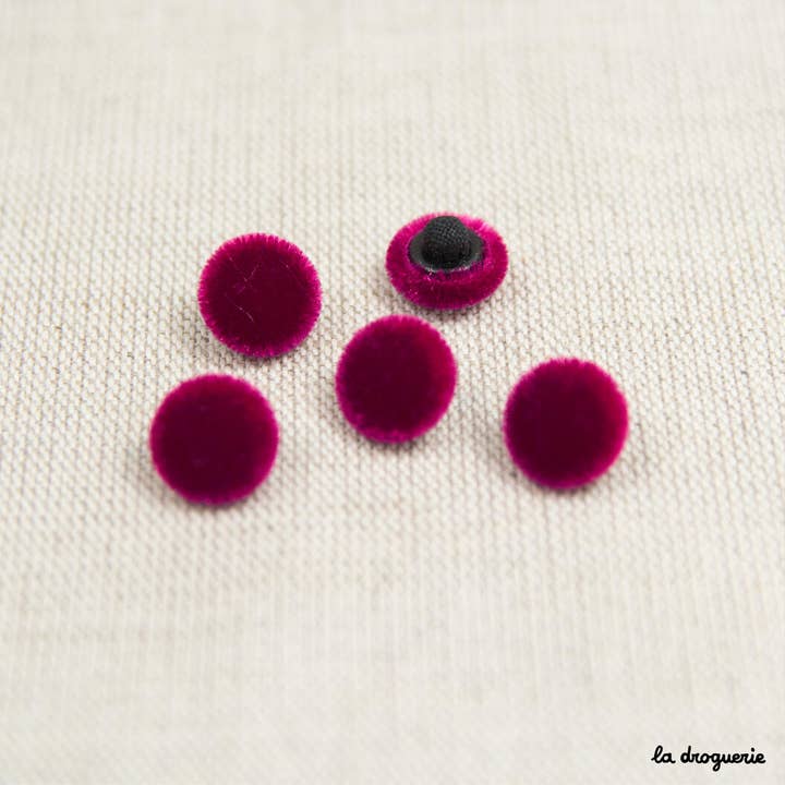 LA DROGUERIE - Wholesale Sewing button/snap - Furry Covered Button - 11 mm3