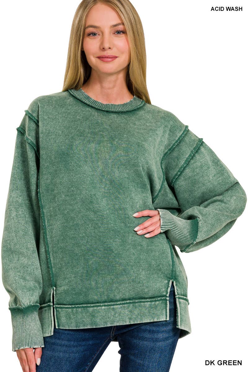 42POPS - Wholesale Sweatshirt - Women's - ',,, Fleece Hi Low Hem Pullover With Pockets12