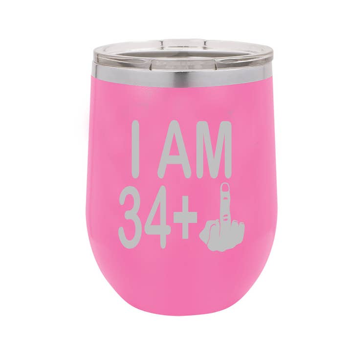 Calm Down Caren - Wholesale Insulated Mug/Tumbler - I am 34 + Middle Finger Polar Wine Tumbler - 35th Birthday3