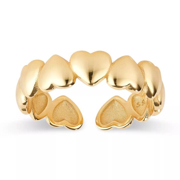 18K Gold Heart Band Stacking Ring for wholesale by Elk & Bloom