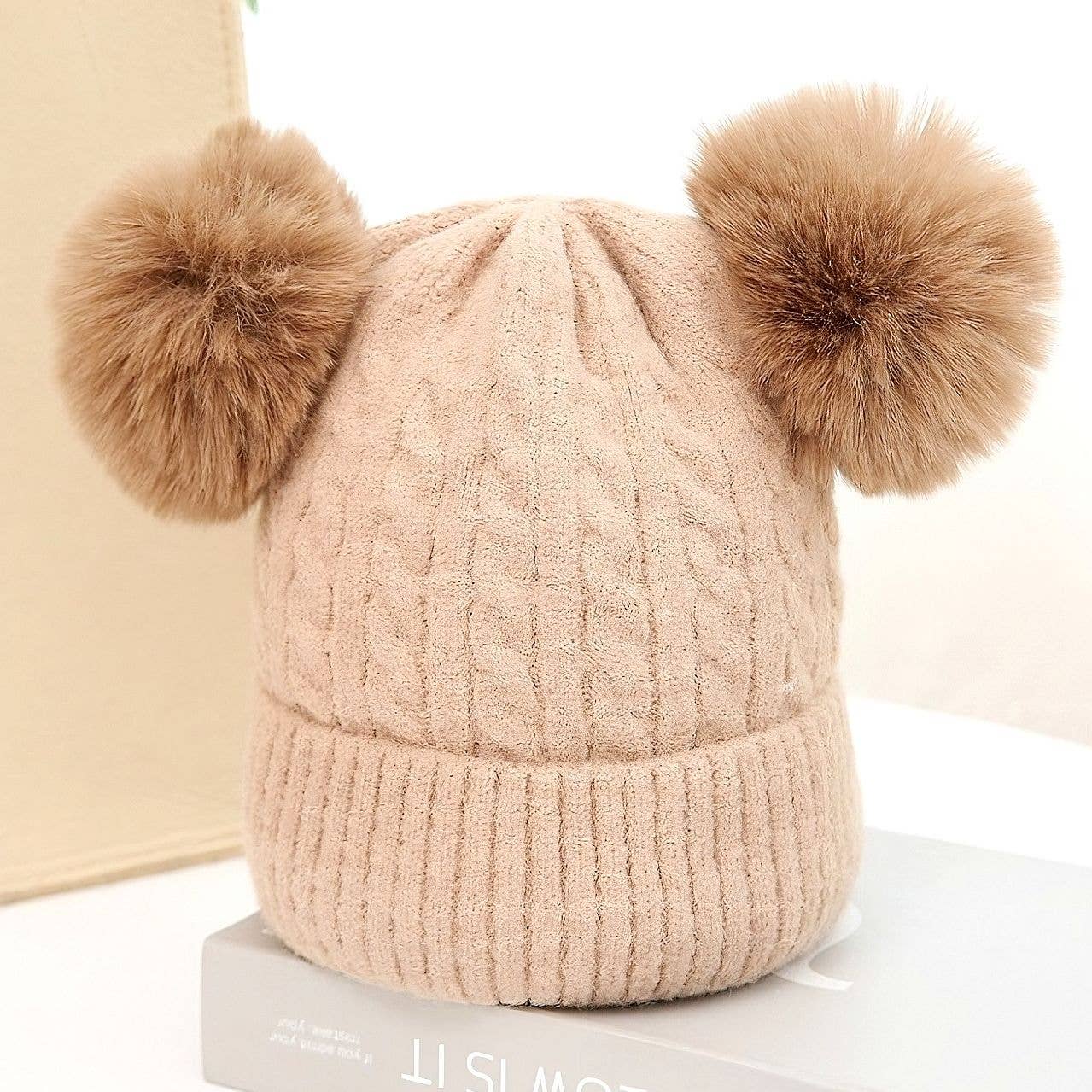 Diacly - Wholesale Beanie - Unisex - 12pk Twist Double Pompom Knited Winter Beanie0