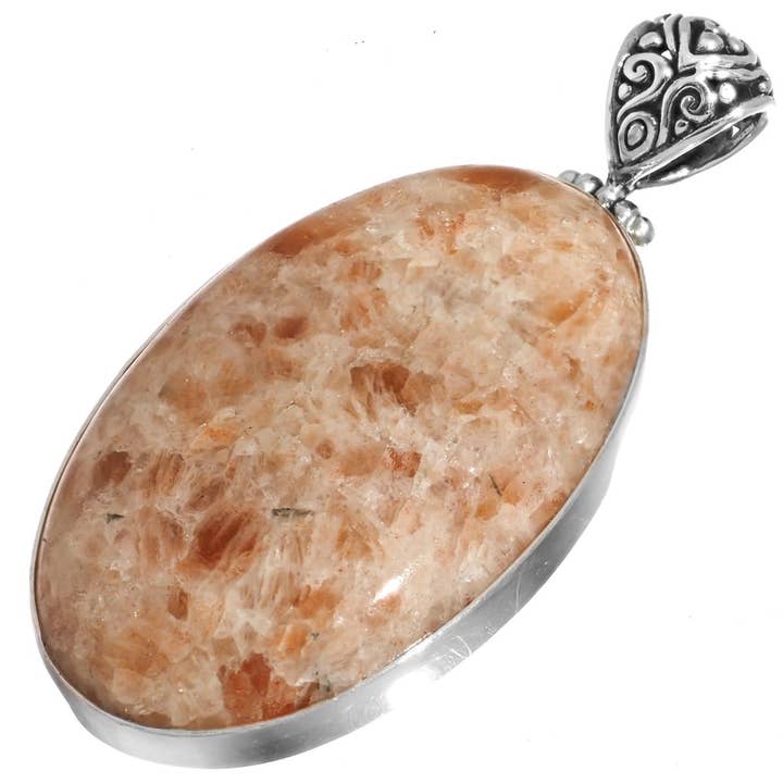 FifiRose - Wholesale Pendant/Charm Necklace - 925 sterling silver genuine orange calcite crystals sterling pendant, 2 1/8"1