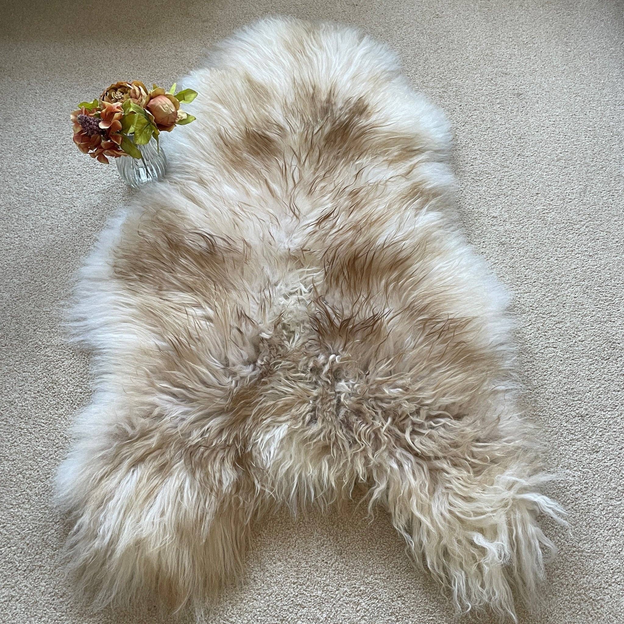 Wildash London – wholesale Area rug – Icelandic Latté Sheepskin Rug 100% Natural Brown Tipped White6