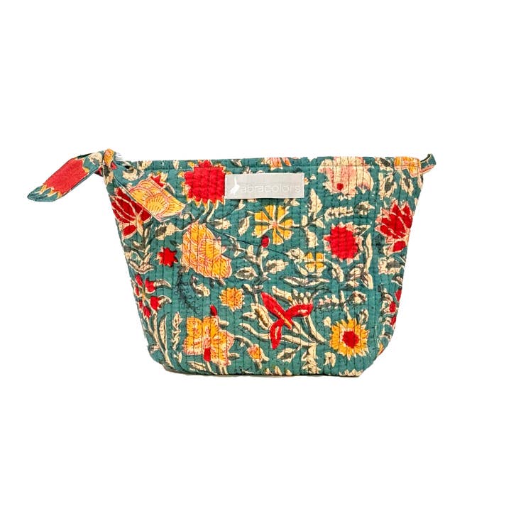 ABRACOLORS - Wholesale Pouch - Women's - Green flower bag