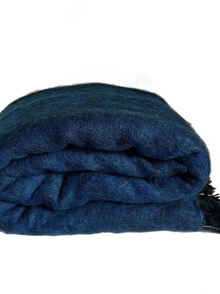 Yak Wool Mediation Shawl |Navy Blue for wholesale by Alchemy Story