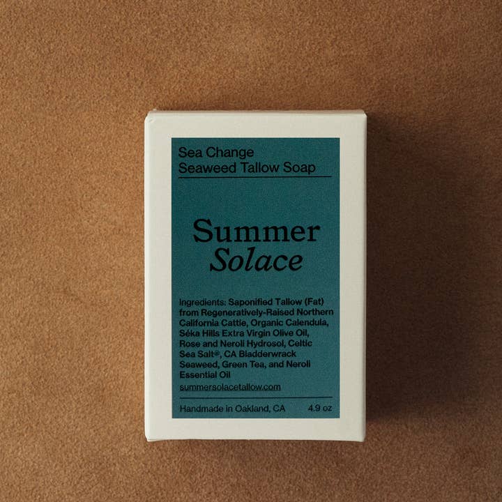 SUMMER SOLACE- Regenerative Tallow Beauty - Wholesale Bar Soap - Sea Change Seaweed Bar Soap - Regenerative Tallow®- 4.9 oz