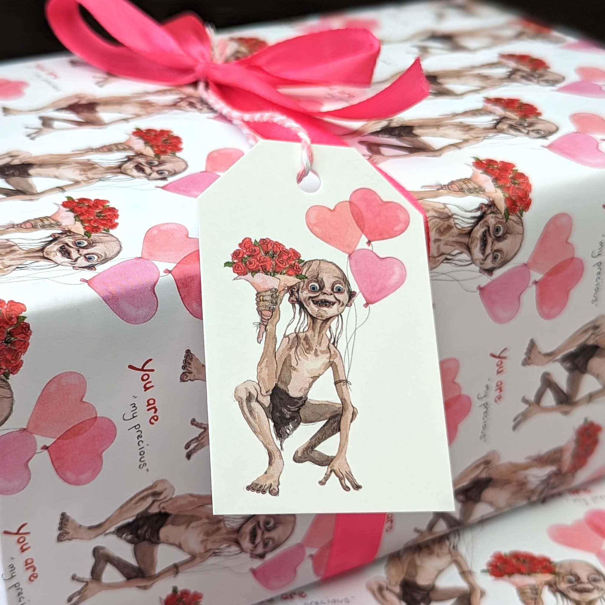 Hes Designs - Wholesale Flat Wrap - Funny Valentine Gollum wrapping paper, LOTR gift wrap6
