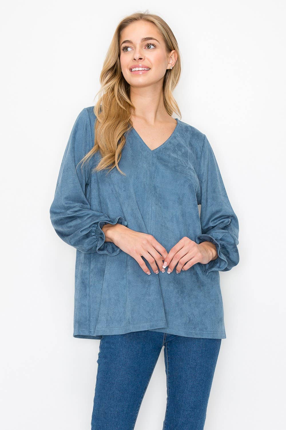 Joh Apparel - Wholesale Blouse - Women's - Abigail Stretch Suede Top38