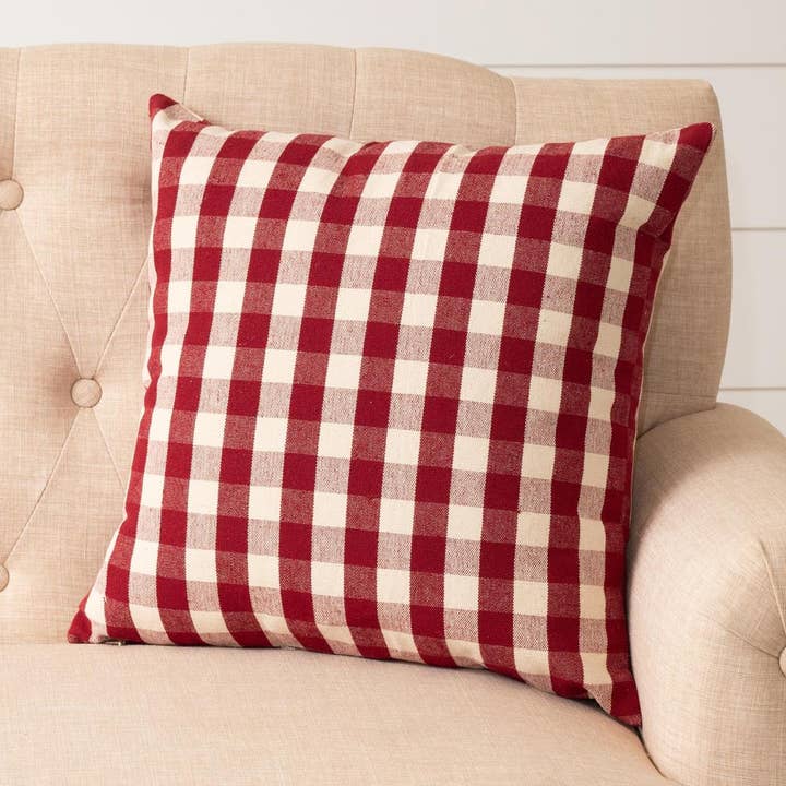 Audrey's Home & Gift - Wholesale Throw/Decorative Pillow - Pillow - Red And Cream Check (Pk/02)0