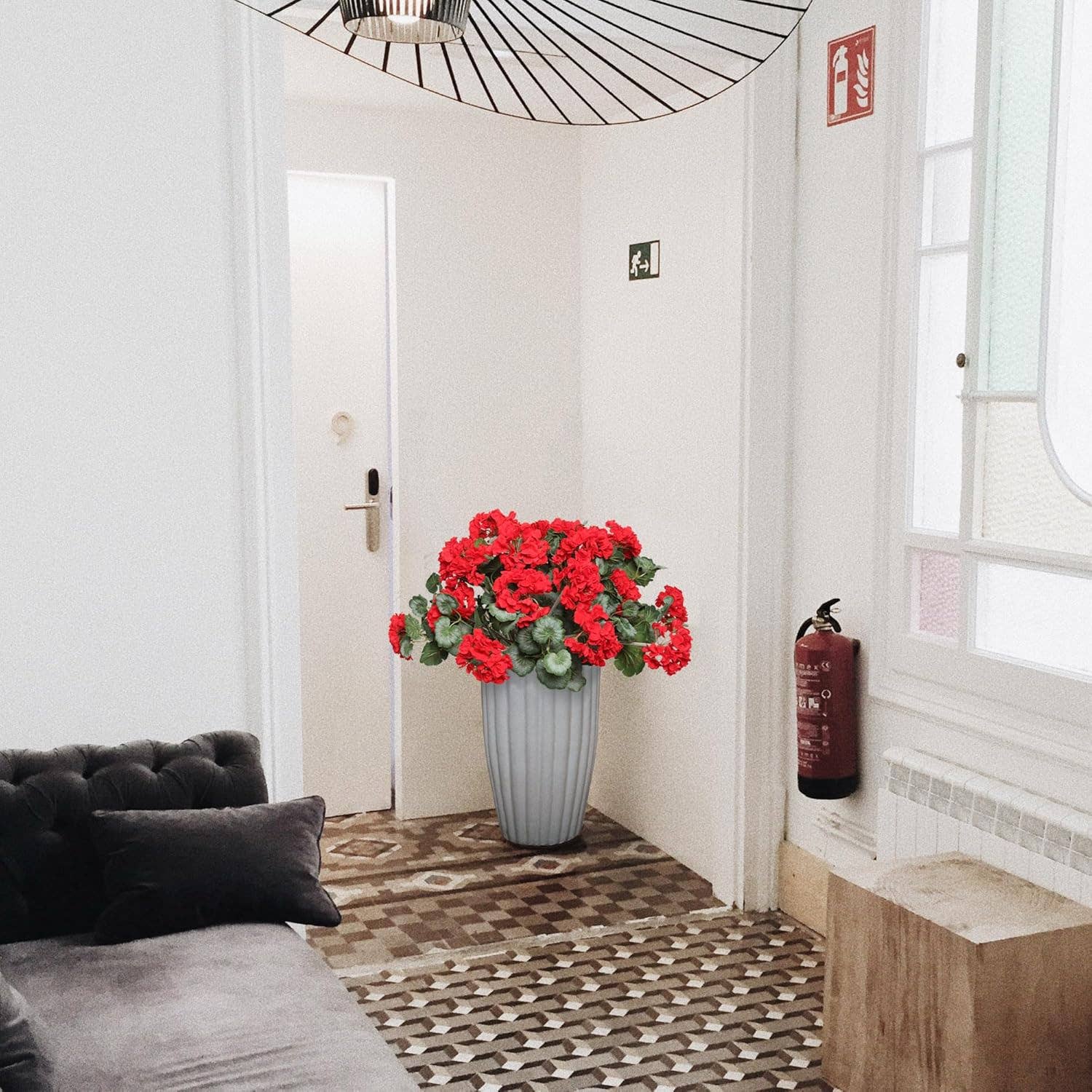 Larksilk – wholesale Konstgjorda blommor – 45 cm röd konstgjord pelargonblomsterbuske - Sidenblommor4