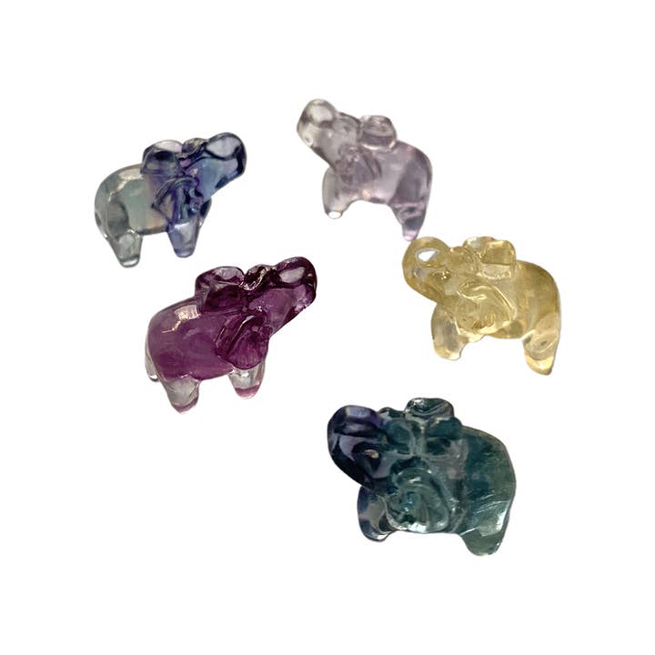 VIE - Wholesale Spiritual stone/crystal - Rainbow Fluorite Mini Carving - Assorted, 1.5x1cm, Single28