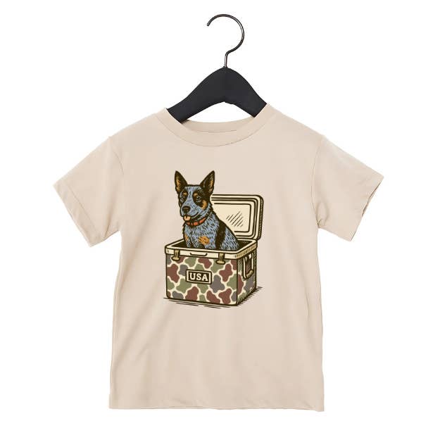 Dog T-Shirts | Dog in a Cooler Toddler T-Shirt | Blue Heeler for wholesale by Hazel Laine Customs LLC