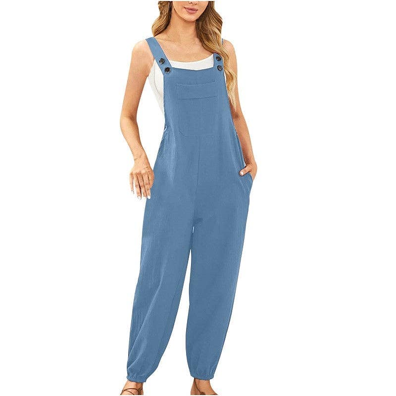 FurDecoration – wholesale Jumpsuit – Women's – Casual Solid Color Cuffed Jumpsuit Pants5