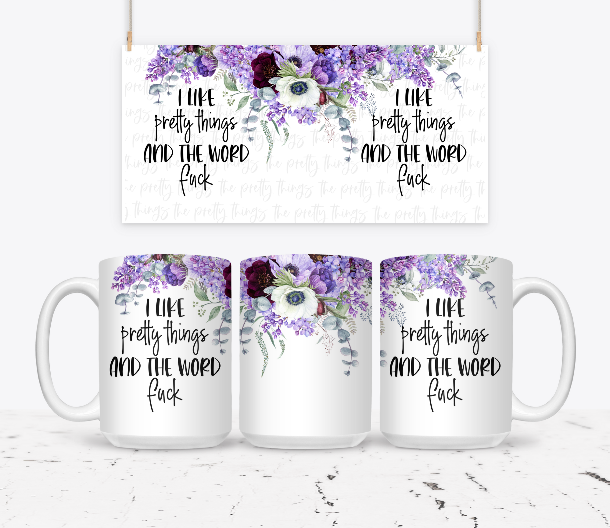 The Pretty Things - Wholesale Coffee Mug - I Like Pretty Things And The Word Fuck0