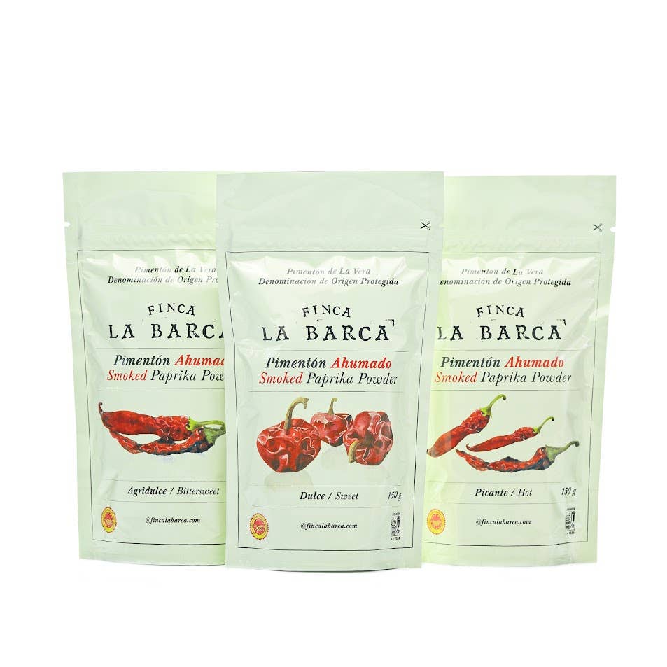 Finca La Barca - Vente Mélanges d'épices séchées - Pimentón Ahumado de La Vera Sachet 150 g Doux1