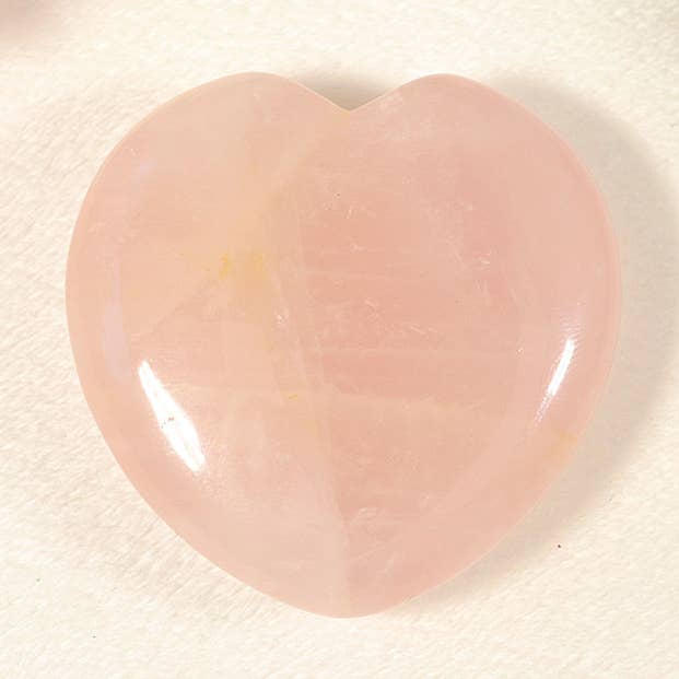 Puff Rose Quartz Heart - Rose Quartz Hearts for wholesale by Natures Artifacts Inc