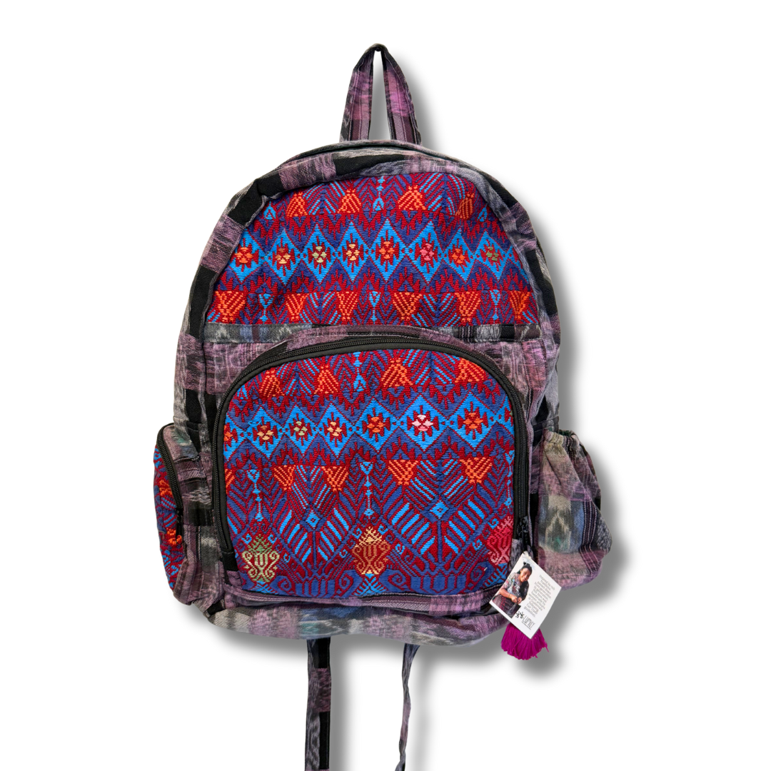 Lumily – Mochila - Mulher por atacado – Mochila de Tecido Reciclado Vulcão Huipil - Guatemala1