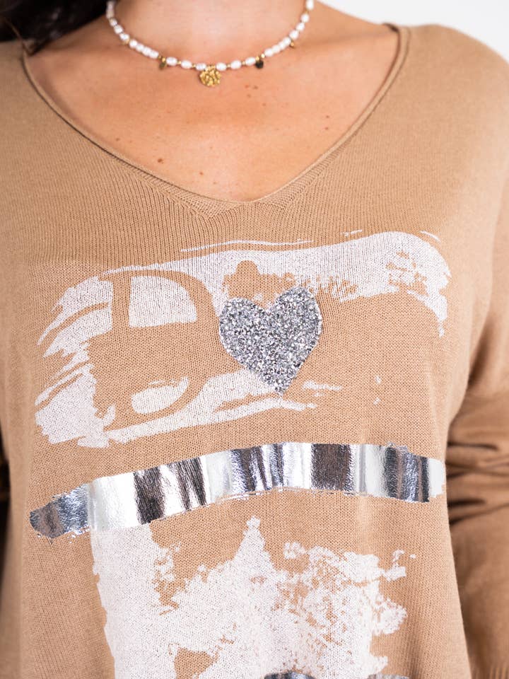 Look Mode Usa - Wholesale Knit Sweater - Women's - "D" Heart Sweater1