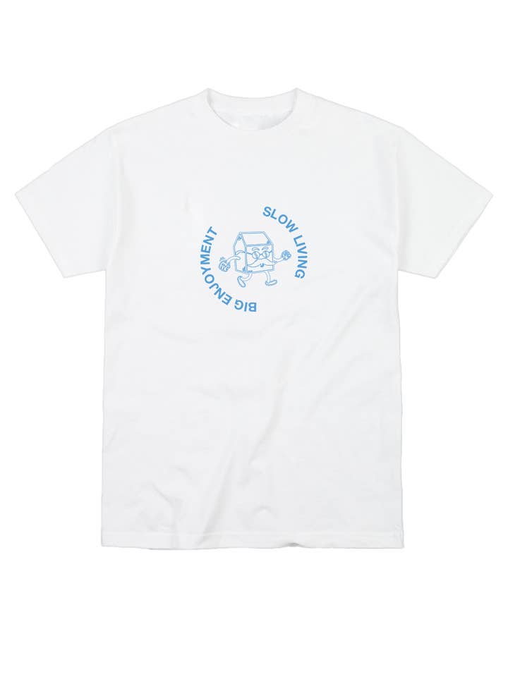Slow Living Tee - White for wholesale by The Open House