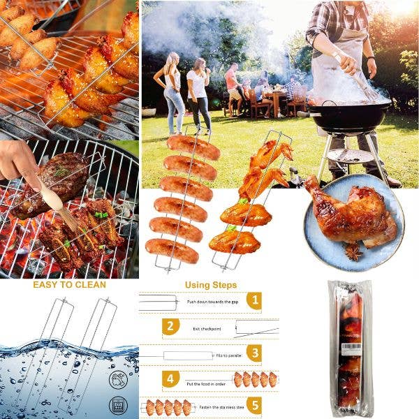 Closeout -Wing Racks - 4Pack Clamping Wing Racks For Chicken for wholesale by St. Louis Wholesale LLC