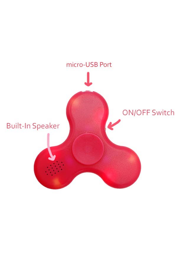 Cap Zone - Wholesale Fidget Toy - Kids - LED Lit Built-In Bluetooth Speaker Spinner Toy4