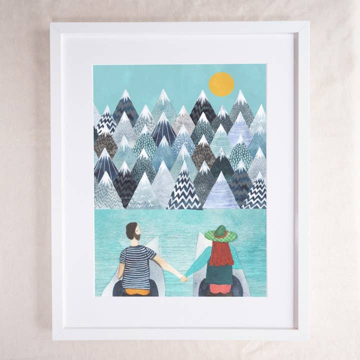 Mountain Lovers - Par Exploration Art Print för wholesale av Hattie Buckwell