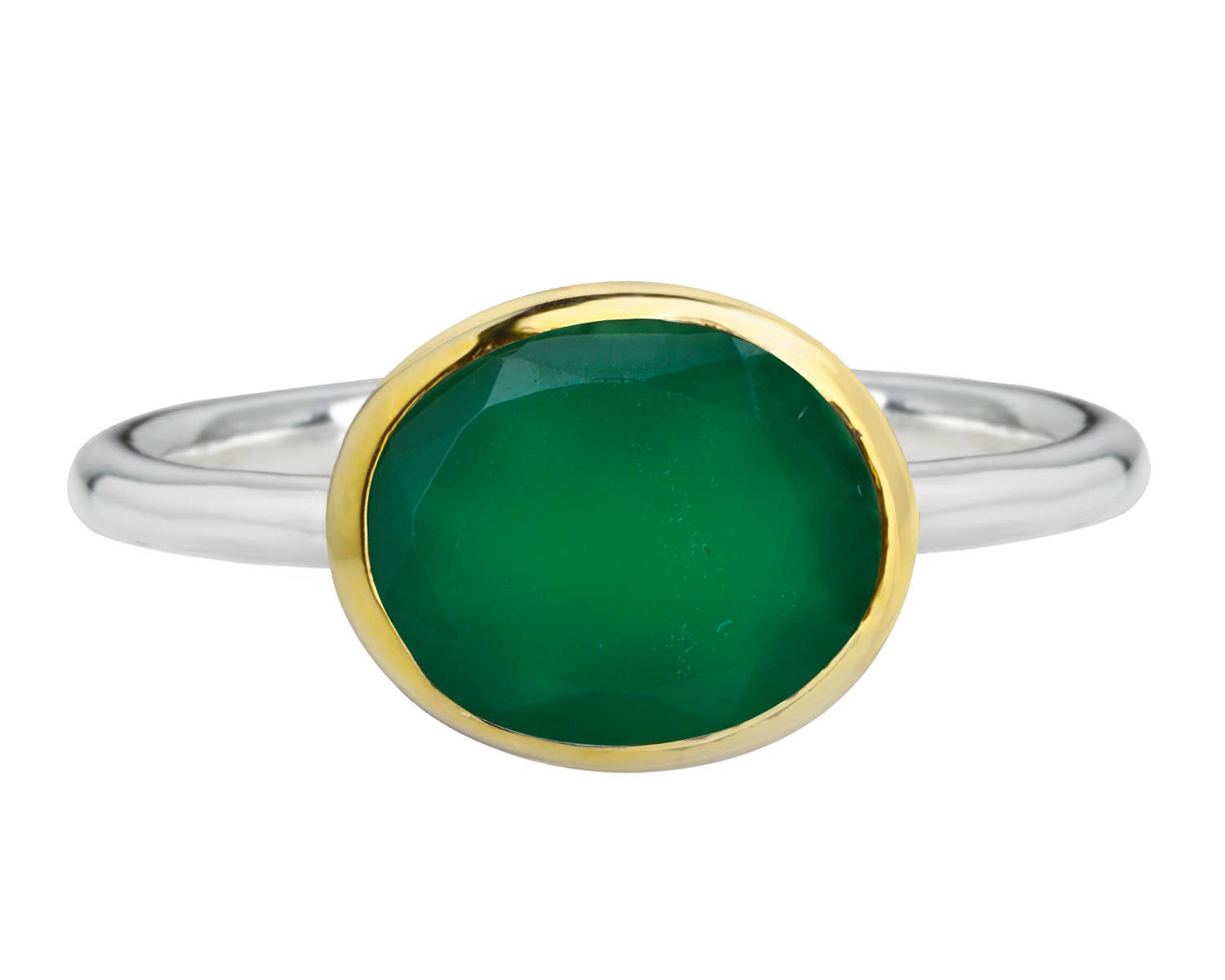 Tiramisu – wholesale Single stone/solitaire ring – 14k Gold Over 925 Sterling Silver Green Onyx Ring2