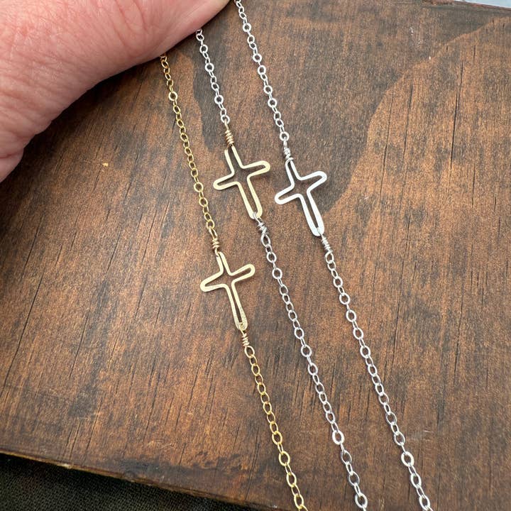 W- Tiny Cross Necklace for wholesale by Beth Jewelry