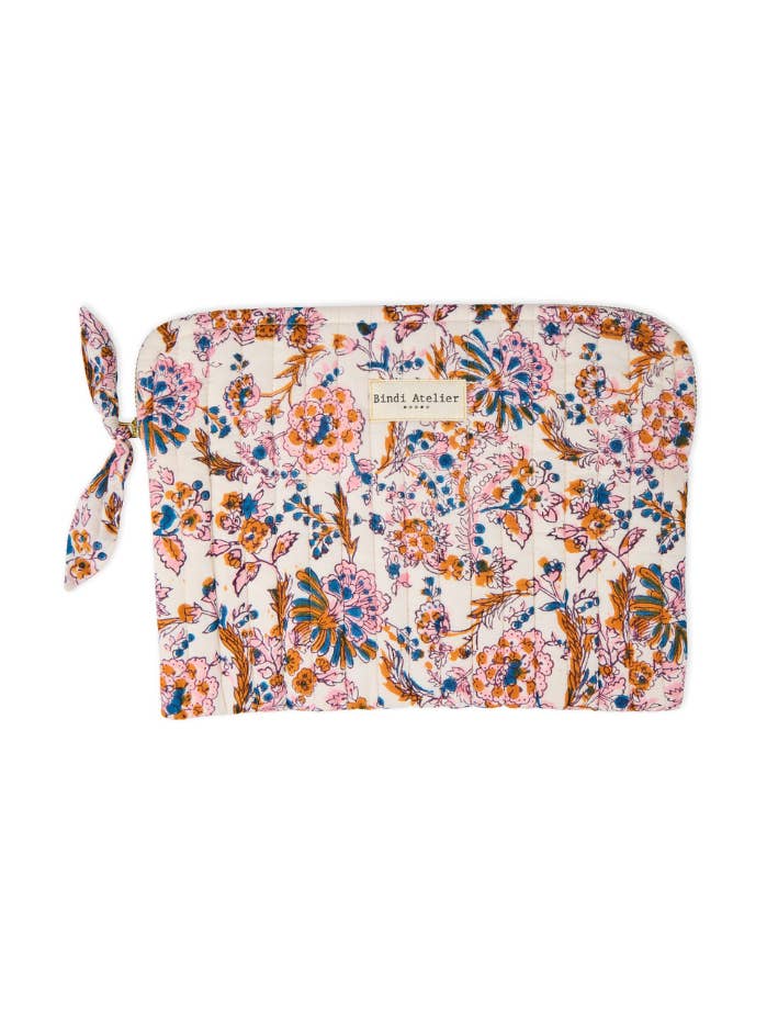 Bolsa plana em algodão com estampado blockprint - Kiala por atacado de Bindi Atelier