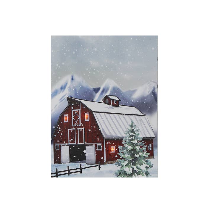 LED CANVAS WALL ART (BARN IN WINTER) for wholesale by IH Casa Decor