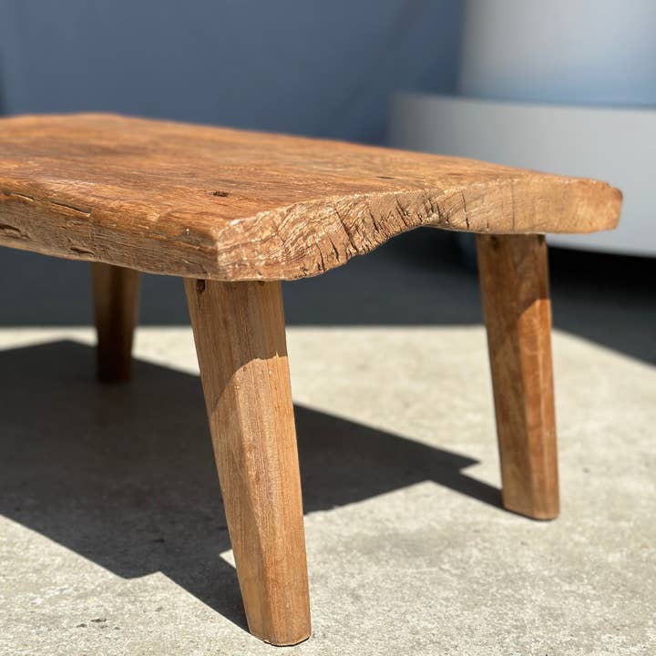 Office Objets - Venta al por mayor Mesas auxiliares - Mesa baja pequeña de teca rubia cuadrúpeda H:30 L:63,5 l:4038