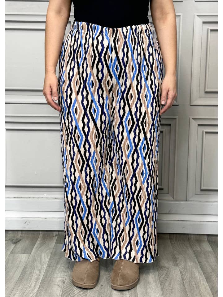 Lucy Sparks - Wholesale Pants - Women's - Multi Print Super Stretchy Pleated PantsÂ