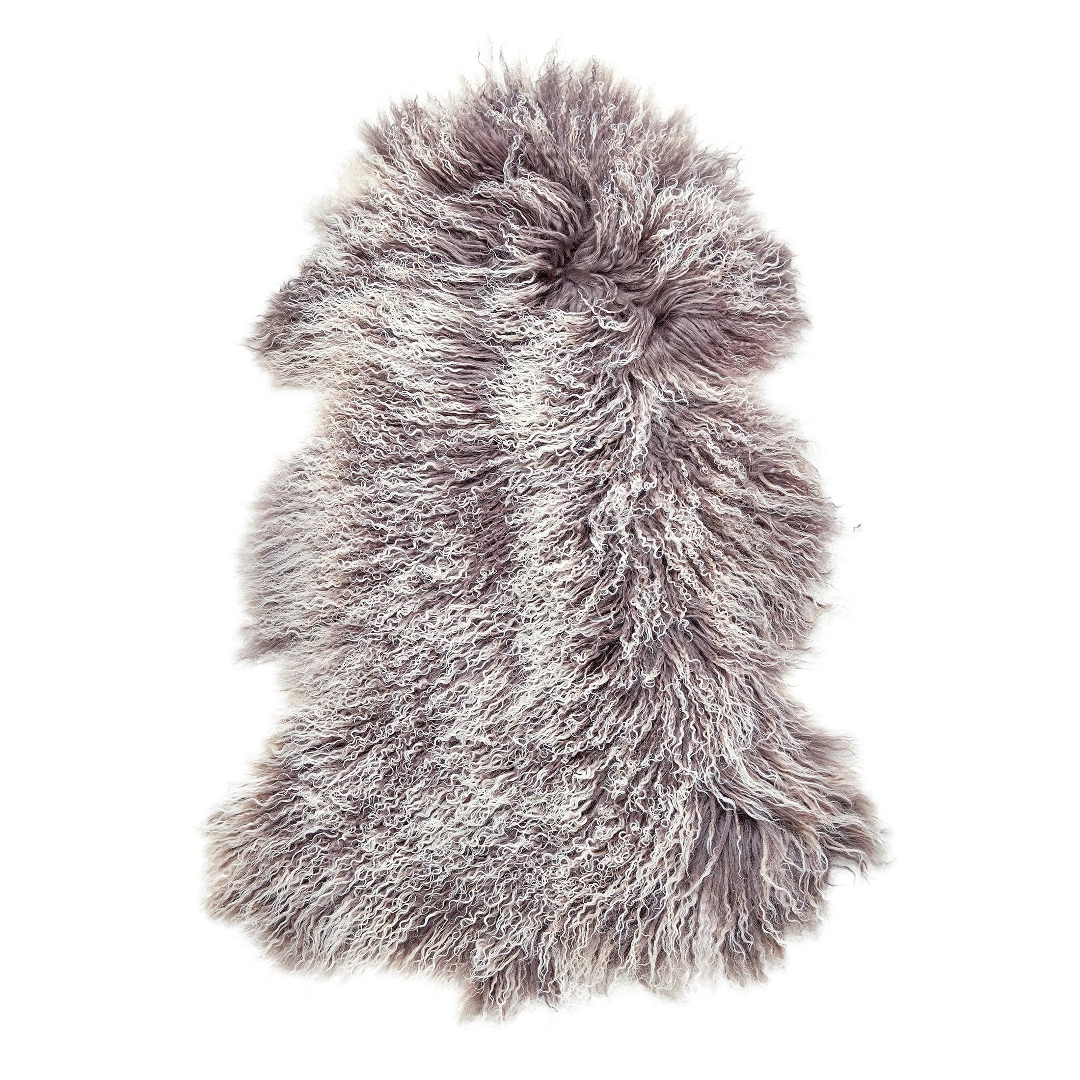 HUIRESOURCE - Vente Plaids - Fourrure d'agneau mongol avec poils naturellement bouclés en couleur mélangée12