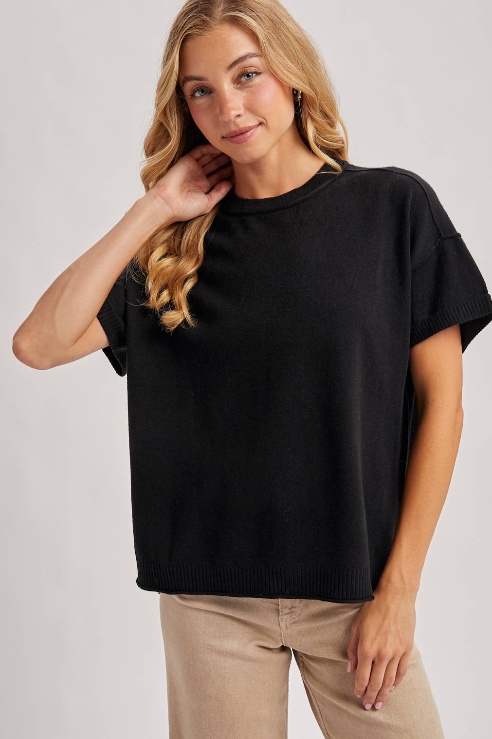 Bluivy - Venta al por mayor Jersey corto de punto - Mujer - CAMISETA DE PUNTO CON CUELLO REDONDO19