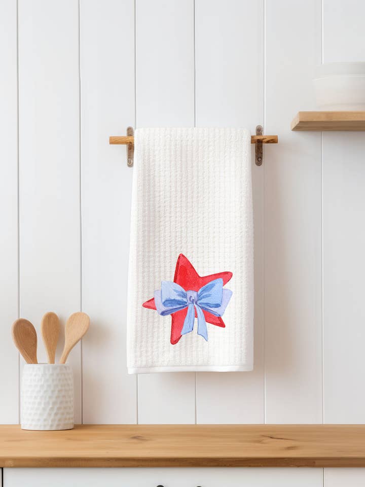 Asciugamano da cucina Stella Rosso Bianco Blu per la vendita all'ingrosso da parte di The Navy Knot