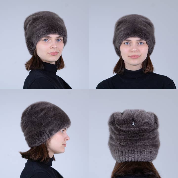 FurStyleUa - Wholesale Beanie - Women's - Real Fur Mink Women's Cap Winter Warm Luxury Fur Mink Hats