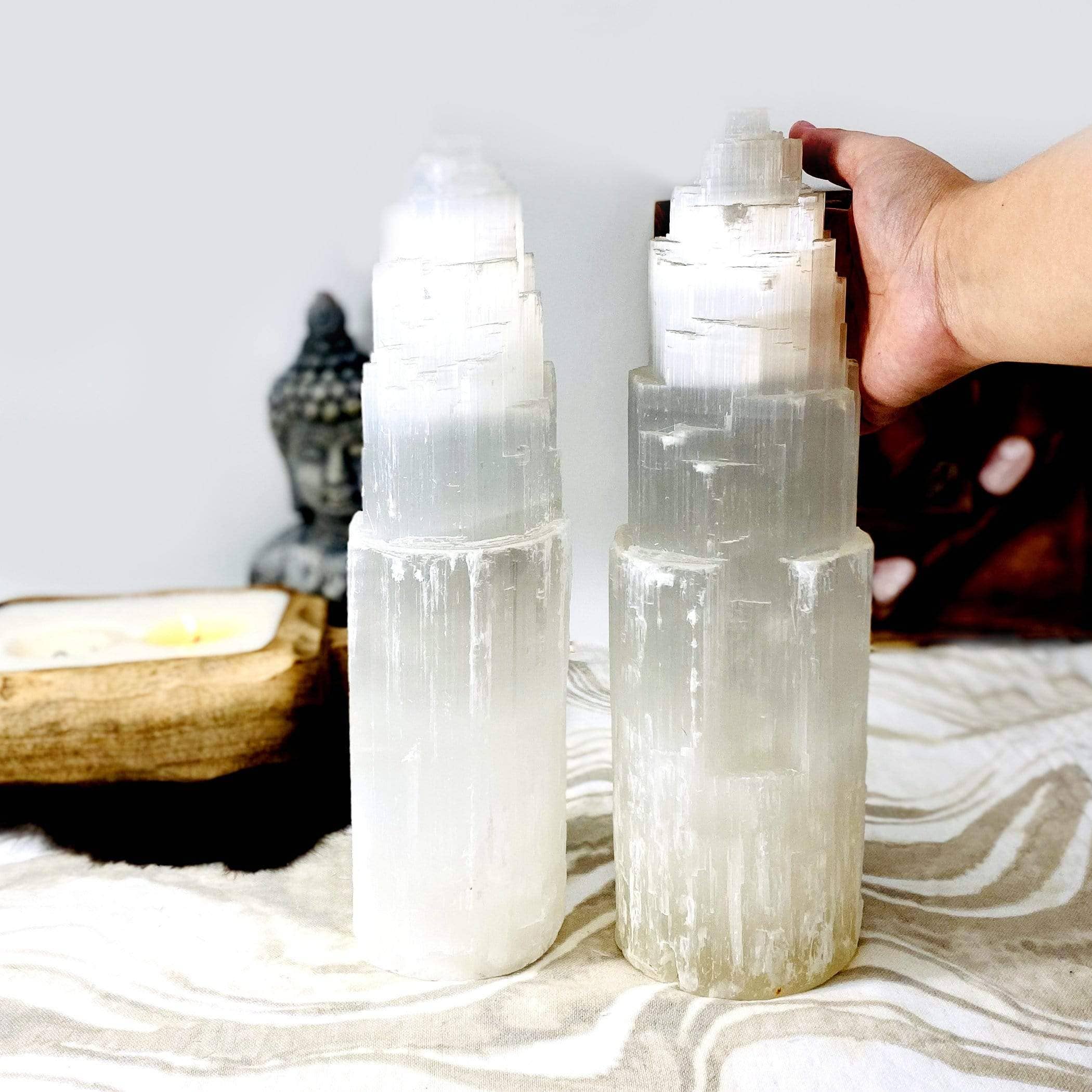 Rock Paradise - Wholesale Spiritual Stone/Crystal - Selenite Crystal Lamp - Large Nightlight with USB cord 30CM3